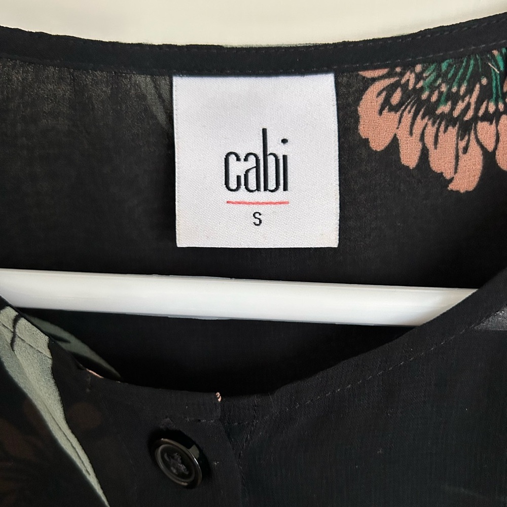 Cabi Black Floral Sheer Top - Picture 3 of 3